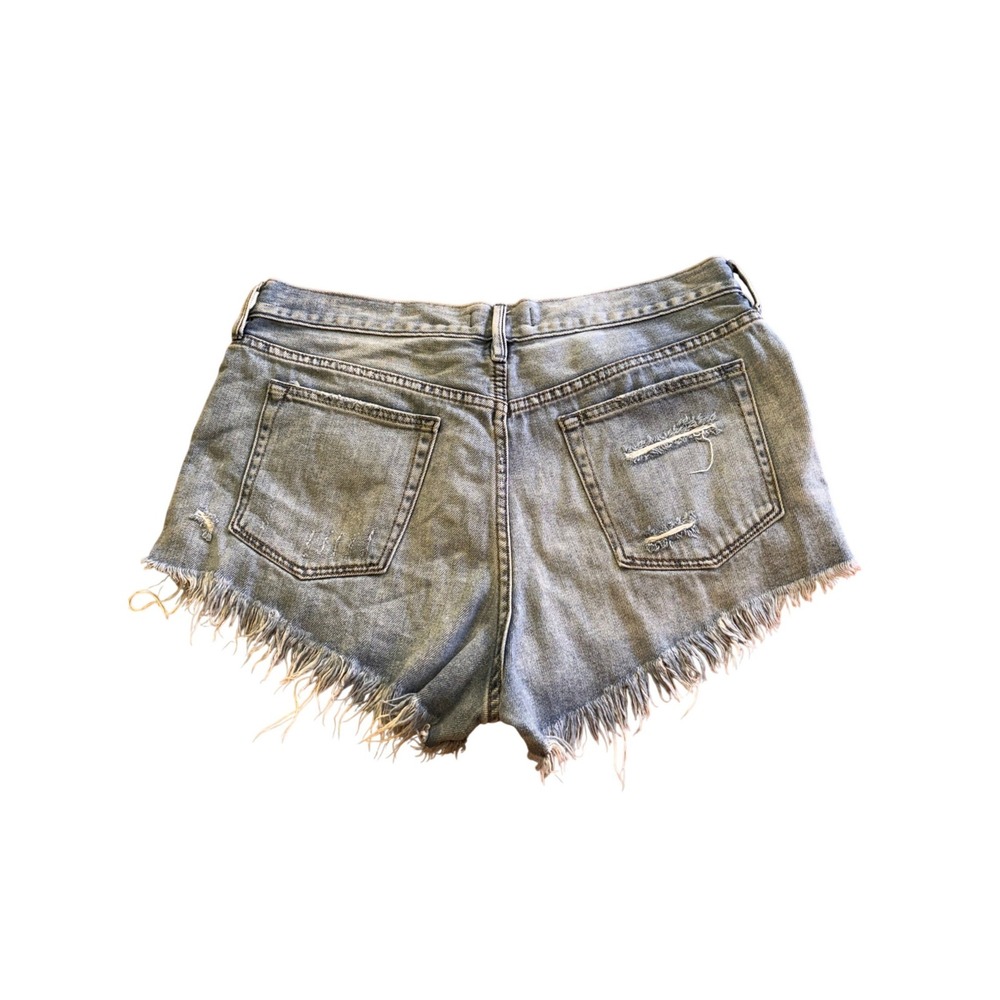 We The Free Free People Distressed Denim Shorts Festival Frayed Hem Size 31 - Picture 2 of 8